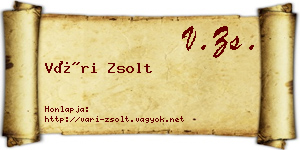 Vári Zsolt névjegykártya