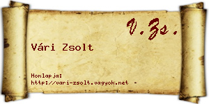 Vári Zsolt névjegykártya